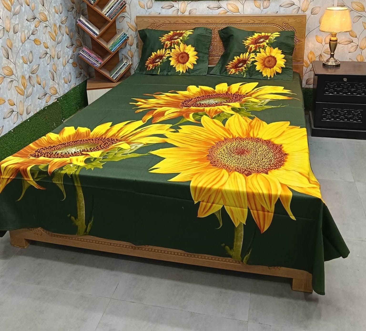 Premium Quality King Size Sunflower Bedsheet